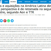 Fuses e aquisies na Amrica Latina diminuem 23%; perspectiva  de retomada no segundo semestre, segundo Aon e TTR